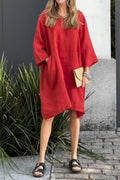 Elegant Cotton Linen Maxi Dress for Summer Days – Sophia
