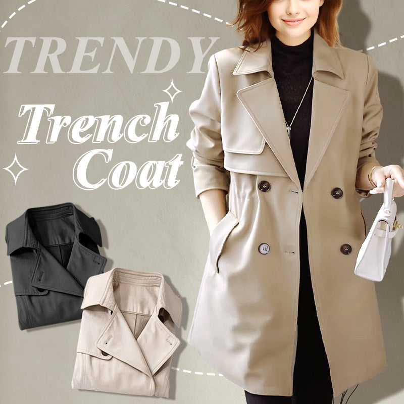Classic Tailored Trench Coat with Convenient Pockets – Sophia