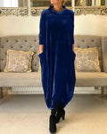Elegant Velvet Long-Sleeve Dress – Luxurious & Stylish – Amelia