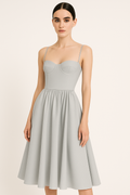 Figure-Flattering Corset Midi Dress with Elegant Flow – Emily
