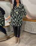 Women's Printed Casual Long Sleeve Blouse – Emily