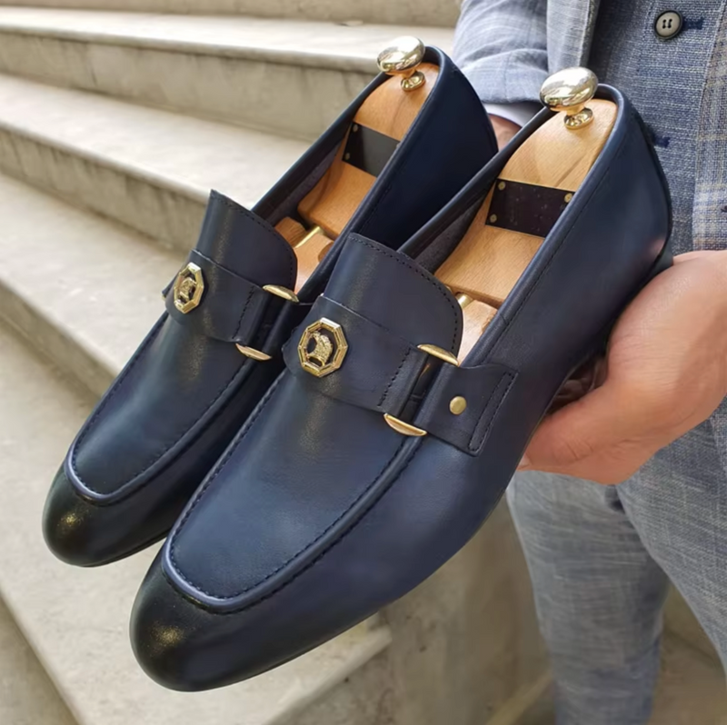 Elegant Leather Dress Loafers with Contemporary Details – Antonio