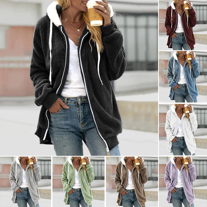 Oversized Hooded Jacket, Warm & Functional Winter Wear – Sophia