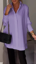 Classic Long Sleeve Lapel Shirt for Effortless Style – Olivia