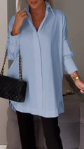 Classic Long Sleeve Lapel Shirt for Effortless Style – Olivia