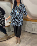 Women's Printed Casual Long Sleeve Blouse – Emily