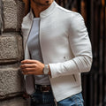 Slim-Fit Leather Jacket with Unique Stone Pattern – Karl