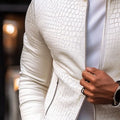 Slim-Fit Leather Jacket with Unique Stone Pattern – Karl