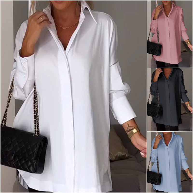 Classic Long Sleeve Lapel Shirt for Effortless Style – Olivia