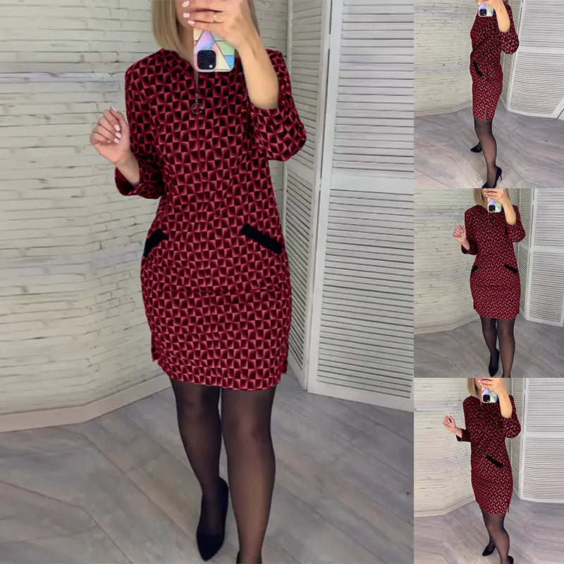 Sophisticated Plaid Slim Fit Wrap Dress for Women – Emma