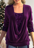 Elegant Sequin Long Sleeve Top for Stylish Occasions - Sophia