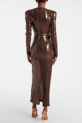 Glamorous Sequin Dress with Alluring V-Neckline – Olivia