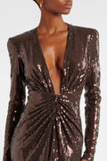 Glamorous Sequin Dress with Alluring V-Neckline – Olivia