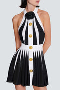 Sleek Knit Halter Mini Dress for Stylish Women – Sophia