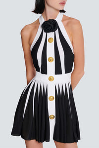 Sleek Knit Halter Mini Dress for Stylish Women – Sophia