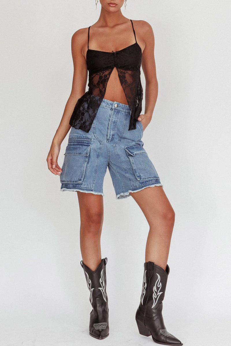 Sophisticated Lace Split Top for Romantic Evenings – Sophia