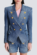Button-Decorated Denim Jacket for Casual Outfits – Emily