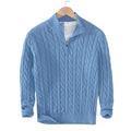 Men’s Cable Knit Sweater with Zipper and Warmth – Ethan