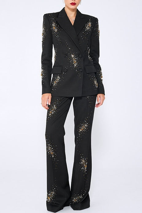 Two-Piece Suit with Sparkling Diamante Details – Emily