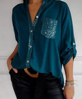 Stylish Sequin Detail Relaxed Fit Casual Top for Women – Emma