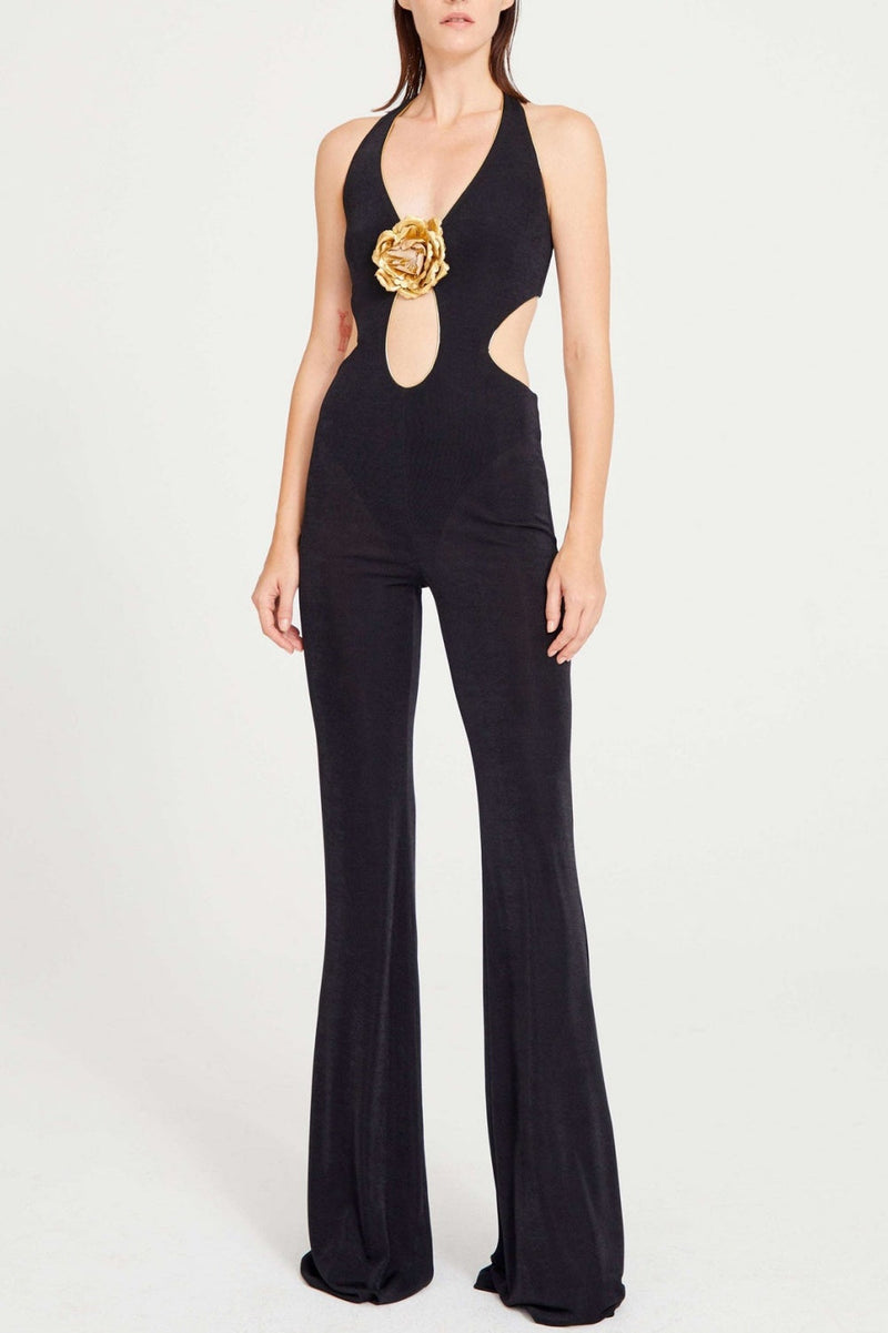 Non-Stretch Evening Jumpsuit with Sophisticated Design – Grace