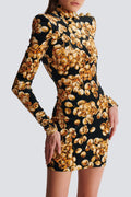 Unique Velvet Mini Dress with Intricate Design – Sophia