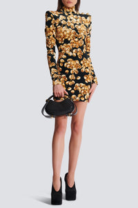 Unique Velvet Mini Dress with Intricate Design – Sophia