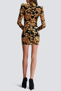 Unique Velvet Mini Dress with Intricate Design – Sophia