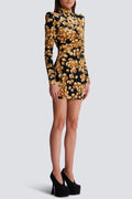 Unique Velvet Mini Dress with Intricate Design – Sophia