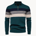 Trendy Striped Quarter-Zip Sweater for Men with Modern Fit – Ethan