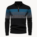 Trendy Striped Quarter-Zip Sweater for Men with Modern Fit – Ethan