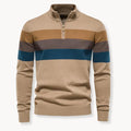 Trendy Striped Quarter-Zip Sweater for Men with Modern Fit – Ethan