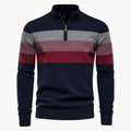 Trendy Striped Quarter-Zip Sweater for Men with Modern Fit – Ethan