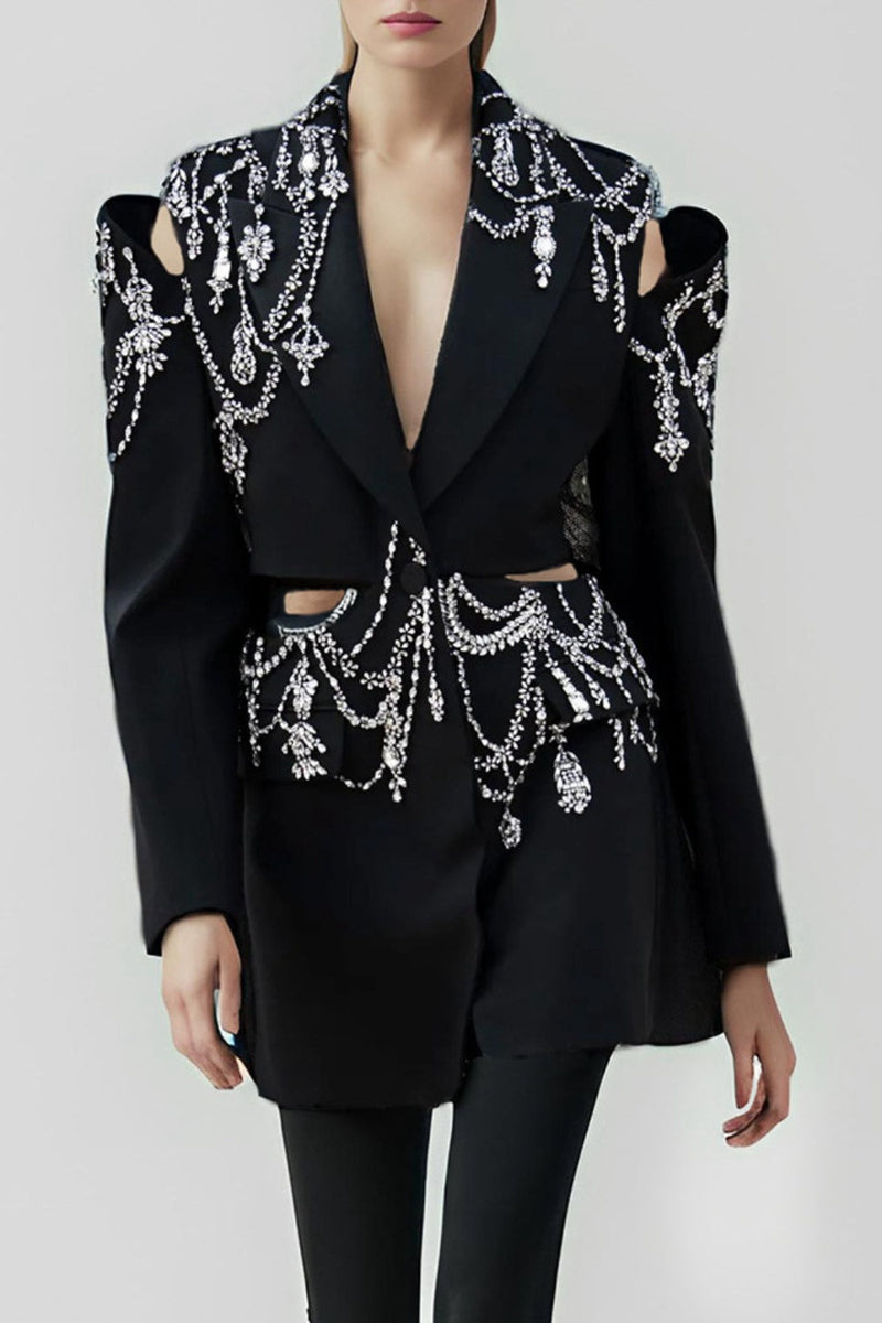 Crystal-Trimmed Cutout Blazer for Evening Style – Olivia