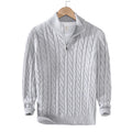 Men’s Cable Knit Sweater with Zipper and Warmth – Ethan