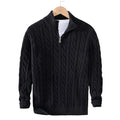 Men’s Cable Knit Sweater with Zipper and Warmth – Ethan