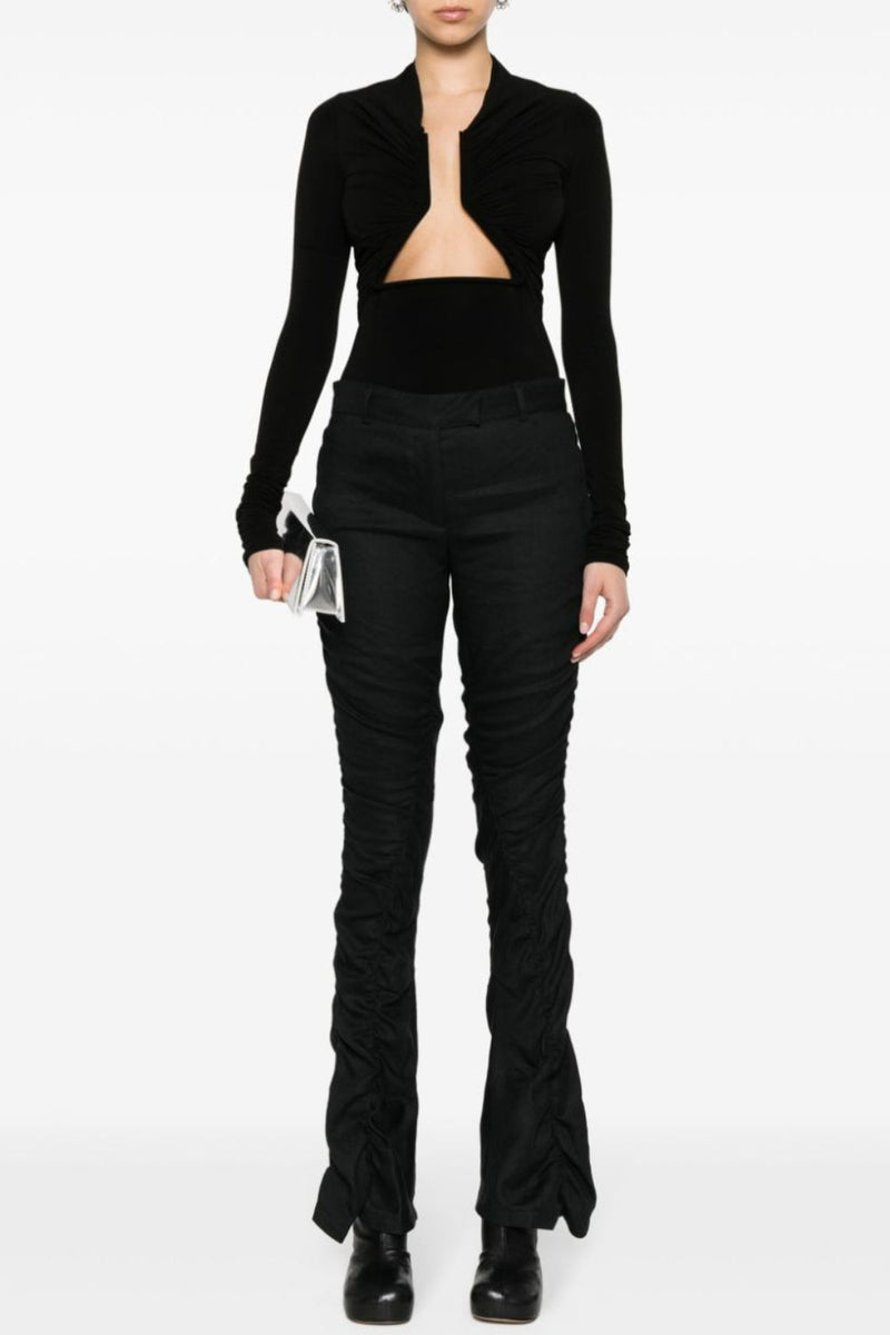 Women's Black Bodycon Party Top with Sleek Finish - Olivia