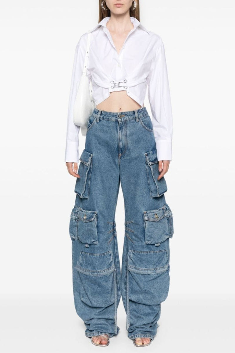 Functional Camouflage Cargo Jeans for Versatile Wear – Sophia
