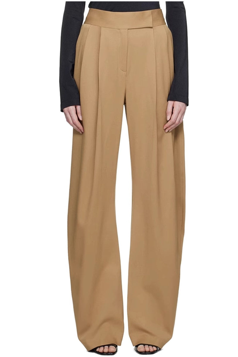 Sophisticated Asymmetric Pants in Rich Brown – Sophia