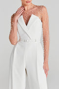 Sophisticated Two-Piece Jumpsuit with Pearl Highlights – Emma