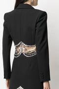 Crystal-Adorned Formal Black Blazer for Women – Emma