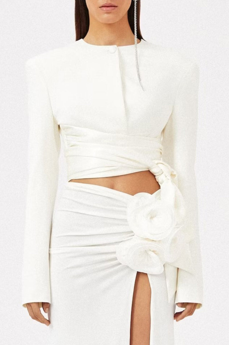 Elegant Satin Cropped Jacket for Women’s Evening Wear – Isabella