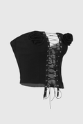 Stylish Lace-Up Blouse with Non-Stretch Fabric – Sophia