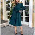 Chic Long-Sleeve Belted Dress – Flattering & Timeless Fit – Olivia