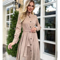 Chic Long-Sleeve Belted Dress – Flattering & Timeless Fit – Olivia