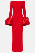Elegant Velvet Off-Shoulder Maxi Dress for Women – Sophia