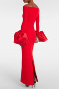 Elegant Velvet Off-Shoulder Maxi Dress for Women – Sophia