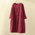 Vintage-Inspired Autumn Dress with Feminine Flair - Amalia