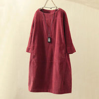 Vintage-Inspired Autumn Dress with Feminine Flair - Amalia