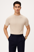 Striped Slim-Fit Dress T-Shirt for Men – Contemporary Style by Daniel